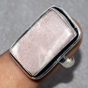 925 Silver Plated Sunstone Ethnic Ring Handmade Gemstone Size US 8 JW - Picture 1 of 3