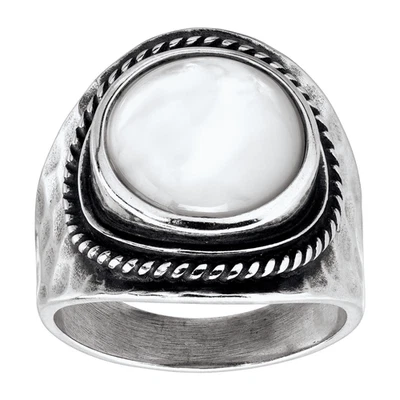New Silpada 'Pearlized' Natural Mother-of-Pearl Ring in Sterling Silver - Image 1 of 4