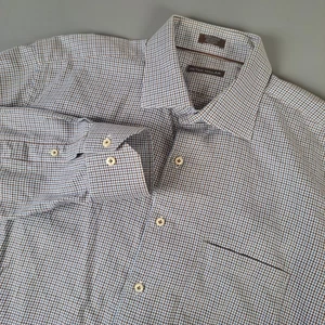 Peter Millar Button Up Dress Shirt Mens XL Multicolor Gingham Check - Picture 1 of 7