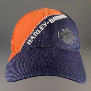 ✨VINTAGE Harley Davidson Cap American Needle Navy, Orange SnapBack✨ - Bild 1 von 11