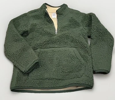 Carter’s Boys Jacket Sz 6 Olive Green & Tan Zip Up Sherpa Pullover - Image 1 of 4
