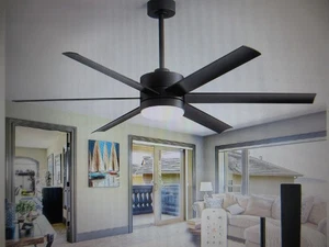 Breezary Ajoy 60 in. Black Integrated LED Ceiling Fan With Remote - Picture 1 of 9