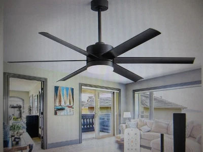 Breezary Ajoy 60 in. Black Integrated LED Ceiling Fan With Remote - Image 1 of 4