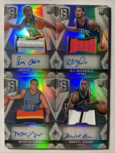 2014-14 Spectra JORDAN ADAMS+KJ MCDANIELS+MCGARY+BROWN PRIZM RC PATCH AUTOS - Picture 1 of 2