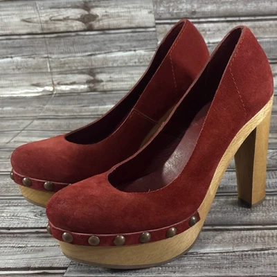 Zapatos de salón zueco de gamuza Pedro Garcia Erika talla 40 10 color burdeos EE. UU. NUEVOS mspr $590 Foto 1 de 4