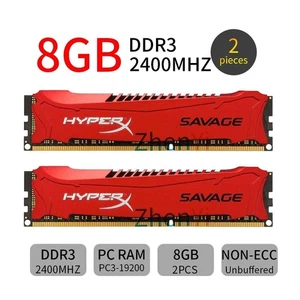 Kingston HyperX SAVAGE 16GB Kit 2x 8GB DDR3 2400MHz PC3-19200U 240Pin Memory RAM - Picture 1 of 9