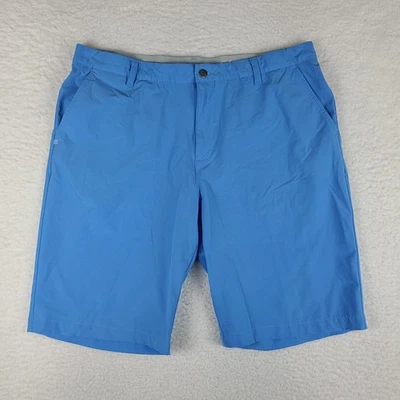 Adidas Shorts Mens 38 Blue Solid 10" Inseam Casual Chino Performance Golf * - Image 1 of 4
