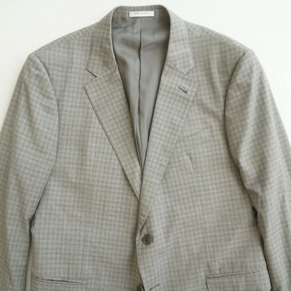 Armani Collezioni Made In Italy Gray Plaid Blazer Mens S Line Sport Coat 40R US - Image 1 of 4