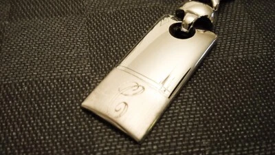 PORTACHIAVI BONDI IN ARGENTO 925 VINTAGE CON INCISIONE - Immagine 1 di 4