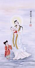ORIENTAL ASIAN ART CHINESE FAMOUS FIGURE WATERCOLOR PAINTING-Guanyin Buddha