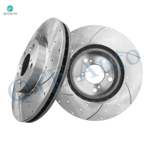 Front 319.7mm Drilled Slotted Brake Rotors For 2011-2014 Honda Odyssey 5 Stud - Picture 1 of 6