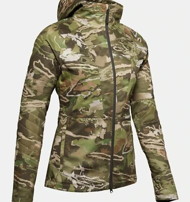 Womens Under Armour Hunting Jacket XXL Forest Camo Mid Season Water Resistant  - Image 1 of 4
