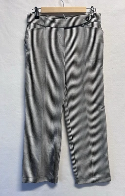 Pantalones ligeros recortados de pierna ancha Trina Turk negros blancos a rayas - talla 6 Foto 1 de 4