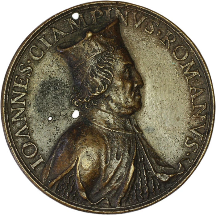 ITALIAN STATES (PAPAL STATES) medal Giovanni Giustino Ciampini 1697, Rizzini#964 - Image 1 of 4