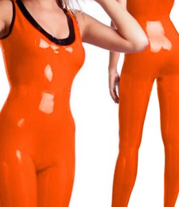 Latex Rubber Gummi Sleeveless tights Uniform Catsuit Cosplay Ganzanzug Party - Bild 1 von 1
