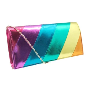 Mujeres Diseñador Estilo Arco Iris Fiesta Bolso sin asas Ocasión Bolso Orgullo Bolso de mano Damas - Imagen 1 de 5