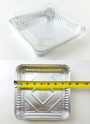Handi-Foil 8" x 8" Square Aluminum Foil Cake Pan w/Dome Lid - Disposable Pans - Image 1 of 4