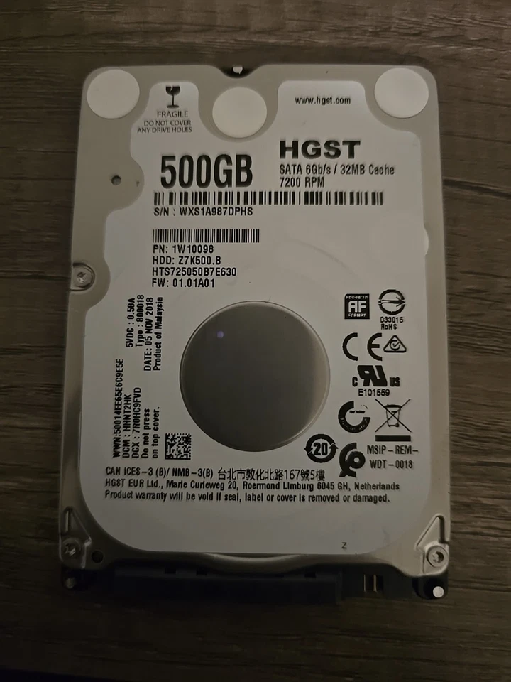 HGST Z7K500500 500GB,Internal,7200 RPM (HTS725050B7E630) Hard Disk Drive - Image 1 of 1