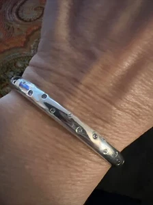 Brazalete de plata de ley con piedras transparentes - Imagen 1 de 4