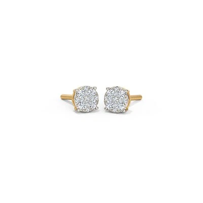 Round Diamond Stud Earrings | 14K/10K Gold Lab Grown Diamond Stud Earrings - Image 1 of 4