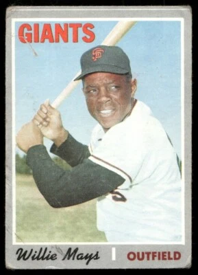 POOR WILLIE MAYS HOF 1970 TOPPS #600 CREASED LOW GRADE VINTAGE FILLER TPHLC-2369 - Image 1 of 2