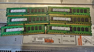 Samsung 6x4Gb 2Rx8 PC3L-10600R Server Memory RAM- Lot of 6 - PN M393B5273DH0-YH9 - Picture 1 of 4