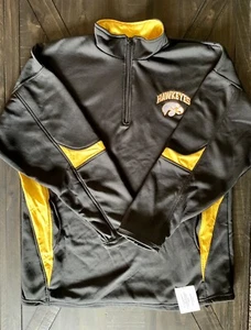 VTG Iowa Hawkeyes sand knit short zip pull over jacket size large - Picture 1 of 4
