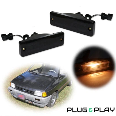 烟熏前转向信号灯带琥珀色灯泡适用于 1983 - 1993 年马自达 323 626 拾音器 — 第 1/4 张图片