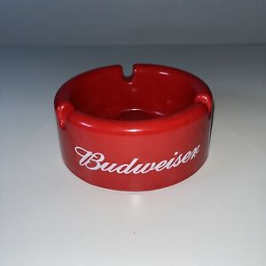 Vintage Budweiser Ashtray Red Plastic 3 Slot CollectableÂ 
