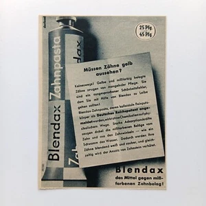 1939 Blendax Zahnpasta, Werbeanzeige, Werbung, Reklame, Print Ad - Picture 1 of 1