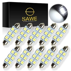 10 x SAWE White 44mm Festoon 6SMD Bulb LED Dome Map Interior Light 578 211-2 - Picture 1 of 5