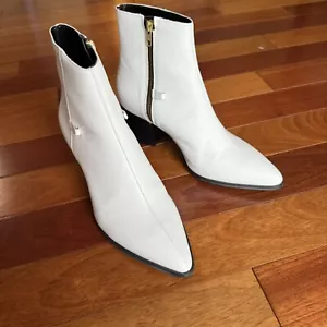 Asos ankle western boots in white Mens Size 7 - Picture 1 of 6