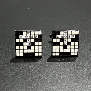 Crossword Puzzle Game Cufflinks Men Birthday Father’s Day Gift Cufflinks Box - Picture 1 of 6
