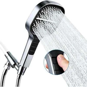 SHOWER HEAD, 7 Setting Waterfall Showerhead with chrome Hose and Bracket - Picture 1 of 4