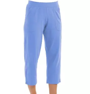 FRESH PRODUCE Medium Peri Blue $69 Key Largo Jersey Cotton Capris NWT New M - Picture 1 of 4