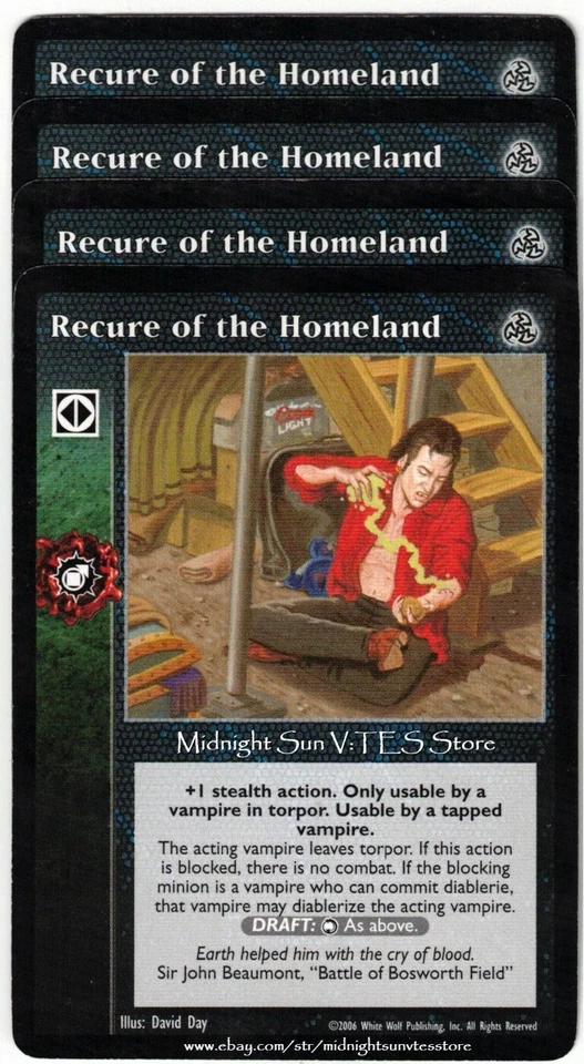 Recure of the Homeland x4 Third Edition V:TES VTES Vampire CCG - Image 1 of 1