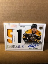 2013-14 National Treasures Colossal Prime Number Jerseys Auto Ryan Spooner 9/10 