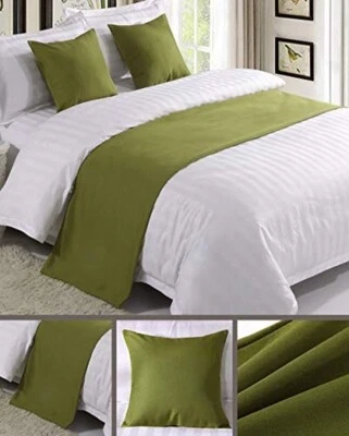 Bufanda de cama de hotel para corredor funda de cojín ropa de cama boda dormitorio hogar color liso Foto 1 de 4