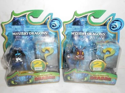Difícil de encontrar HTTYD The Hidden World HOBGOBBLER & BABY NIGHT LIGHT FURY 2x Mystery Dragons Foto 1 de 4