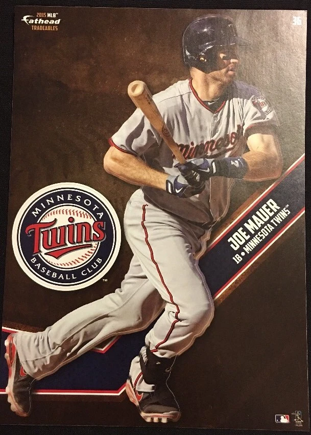 MLB Fathead Tradeables Joe Mauer Minnesota Twins 2015 - Image 1 of 2