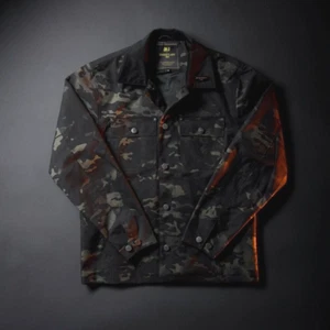 NEW QILO Tactical x SC Irregulars Trucker Jacket Medium M Black Multicam Camo - Picture 1 of 13