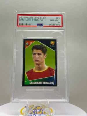 Cristiano Ronaldo Rookie Panini UEFA 2004 (PSA 8) - Imagen 1 de 3