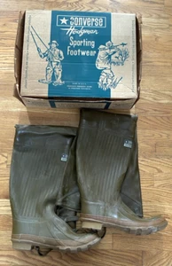 Vintage Converse Rod & Reel Sport 1664 Hip Rubber Fishing Waders Boots 11F READ - Picture 1 of 14
