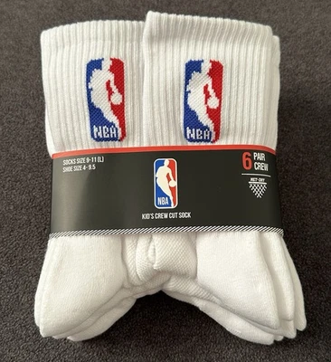 Paquete de 6 calcetines de corte redondo talla para niños de la NBA talla 4-9,5 Foto 1 de 3