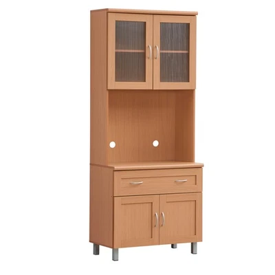 IMPORT Tall Standing Kitchen Cabinet with Top and Bottom Enclosed Cabinet Spa... - Image 1 of 2