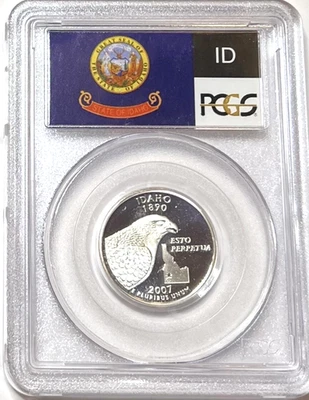 ✅ 2007-S Idaho 90% SILVER Washington Quarter ~ PCGS PR69DCAM State Flag Label - Image 1 of 2