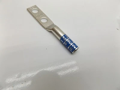 (50) Izzy i62-14 Copper Lugs #6 Stranded With 2 Holes 1/4" Crimp Die Blue New!!! - Image 1 of 3