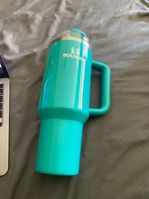 Stanley 40 oz quencher Teal Green Tumbler With Handle Clear Straw - Image 1 of 3