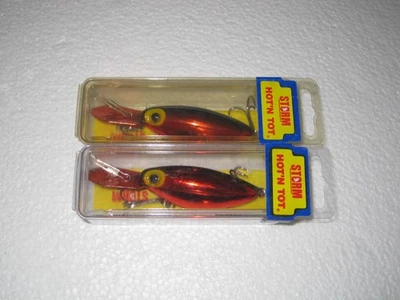 2 Storm Hot N Tot AH105 Metallic Red Blk Rare Pre Rapala Crankbait Fishing Lure - Image 1 of 4