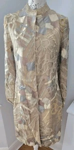 Caroline Charles Studio 100% Silk Wedding Outfit LonglineJacket 10 Patchwork - Picture 1 of 11